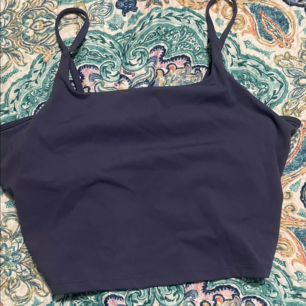 Navy Blue Crop Top